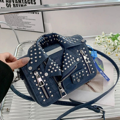 Madinga striukė Dizainas Crossbody Krepšys Kniedės Drabužiai Forma Moteriška Rankinė Piniginė Gamintojas Dizainerė Moteris Pečių Krepšiai Prabangus Moteriškas Krepšys