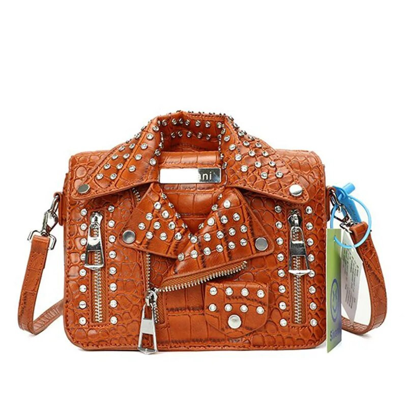 Madinga striukė Dizainas Crossbody Krepšys Kniedės Drabužiai Forma Moteriška Rankinė Piniginė Gamintojas Dizainerė Moteris Pečių Krepšiai Prabangus Moteriškas Krepšys