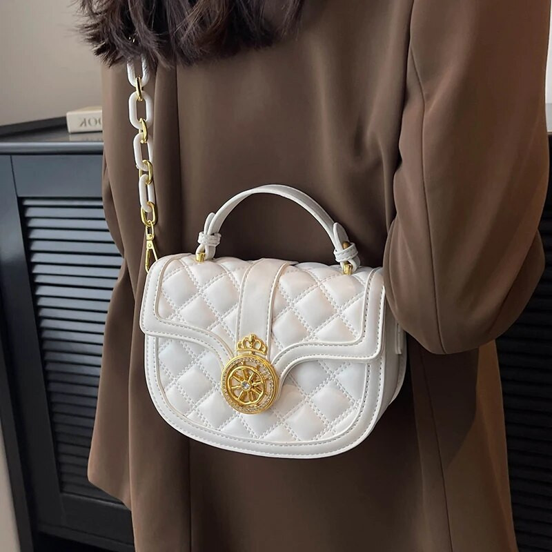 Kvaliteetne mood kett õlakott 2023 uus teemantvõre Luksuslik disainer Sadul Crossbody suvine vabaaja naiste käekott