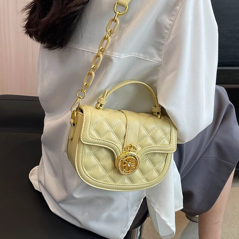 Kvaliteetne mood kett õlakott 2023 uus teemantvõre Luksuslik disainer Sadul Crossbody suvine vabaaja naiste käekott