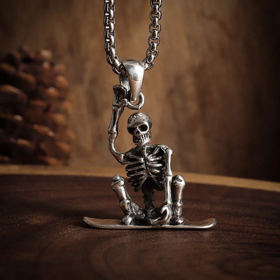 Filmų aksesuarai Karibai Akg Piratai Actekų aukso spalvos monetų karoliai Retro kaukolės pakabukas punk hiphopo karoliai