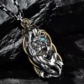 Gold Swallowing Beast Pixiu Κρεμαστό ρετρό έθνικ κολιέ Greedy Beast Αλυσίδα πουλόβερ για άνδρες και γυναίκες Κόσμημα τυχερών φυλακτών