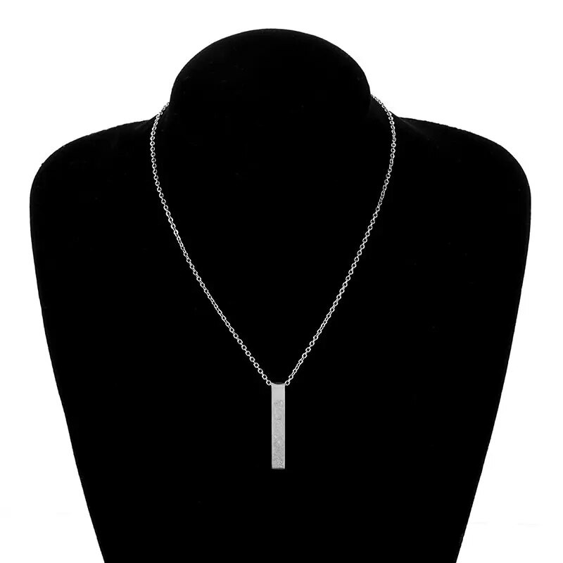 Õrn roostevabast terasest ristkülikukujuline kuubik kaelakee islami nikerdatud Pühakirja ripats Mehed Naised moslemi amuletid religioossed ehted