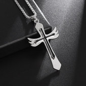 Kreativna anđeoska krila Isusov križ Privjesak Kršćanski amulet Ogrlica Muškarci i žene Vjera u katoličku molitvu Nakit Poklon