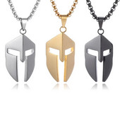 Retro Victory Ares Spartan kiivri ripatsiga kaelakee hip hop rock meeste ja naiste paari kaelakee räppar roostevabast terasest ehted