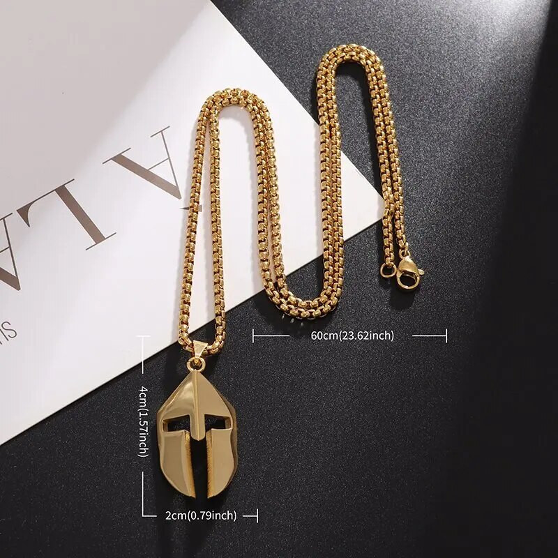 Retro Victory Ares Spartan kiivri ripatsiga kaelakee hip hop rock meeste ja naiste paari kaelakee räppar roostevabast terasest ehted