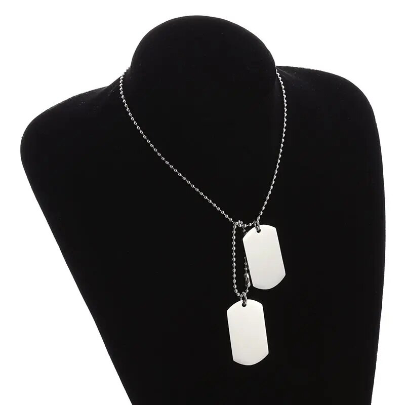 Aukštos kokybės aukštos kokybės poliruoto nerūdijančio plieno dvigubo sluoksnio šunų vėrinys vyrų dominuojantys žavesio mados papuošalai