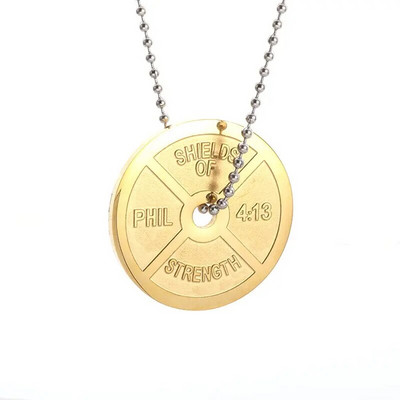 Titano plieno štangos svarmenų kilnojimo pakabukas hantelių karoliai Vyriški įkvepiantys savidisciplinos sporto papuošalai sporto salėje