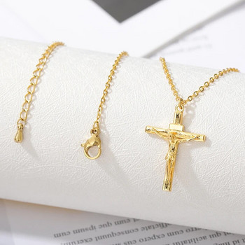 Χριστιανικός Ιησούς Σταυρός Κολιέ για γυναίκες Ανδρικά Ανοξείδωτη Αλυσίδα Θρησκεία Σταυρός Μενταγιόν Κοσμήματα Ανδρικά Κοσμήματα Κολάρα Hombre