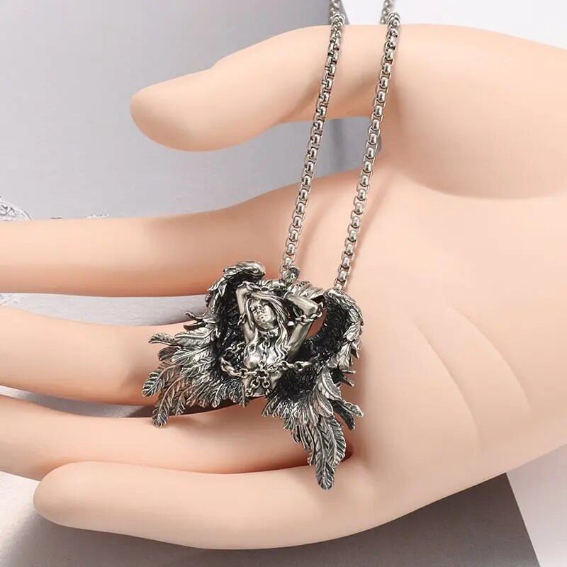 Grčka mitologija Raspeće Vezani anđeo Privjesak Motorcikl Ogrlica Muški i ženski amulet Nakit Rođendanski dar