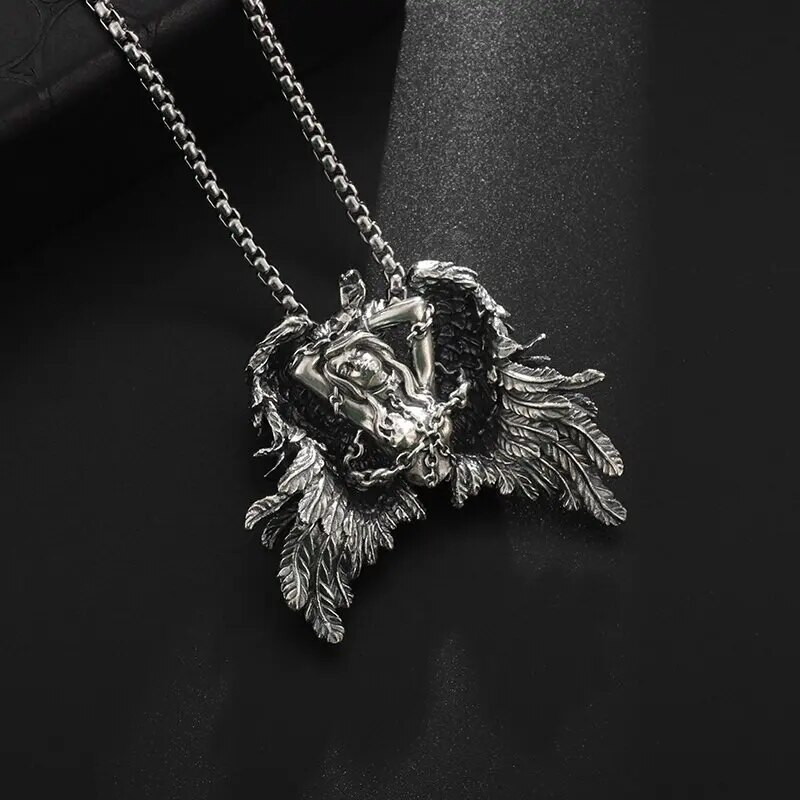 Grčka mitologija Raspeće Vezani anđeo Privjesak Motorcikl Ogrlica Muški i ženski amulet Nakit Rođendanski dar