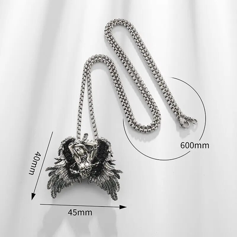 Grčka mitologija Raspeće Vezani anđeo Privjesak Motorcikl Ogrlica Muški i ženski amulet Nakit Rođendanski dar