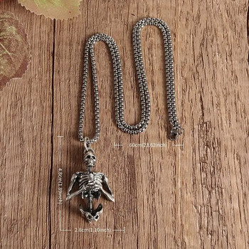 Retro Goth Half Body Skull μενταγιόν κολιέ προσευχής ανδρικό και γυναικείο πανκ ατμομηχανή Hip Hop Rock Κοσμήματα Απόκριες Δώρο