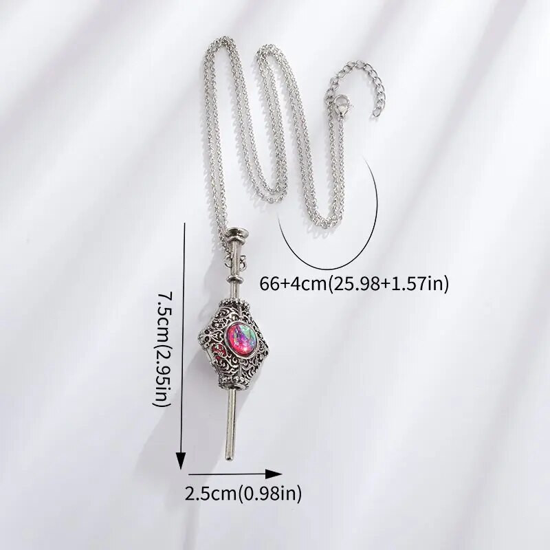 Όμορφα σκαλισμένο Magic World Κολιέ Ραβδί Μαγικό πέτρινο κρεμαστό κόσμημα Ανδρική μόδα κοσμήματα κοσμήματα Muggle