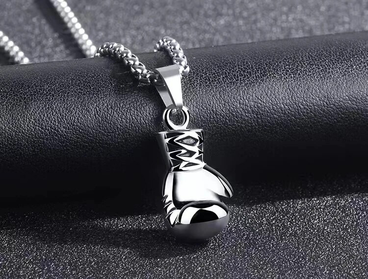 Poksikindad Ühevärvilised ripats Mood Meeste Sportlik Vaba aeg Ehted Hip Hop Kaelakee Tänavamustad Poksikindad Kaelakee