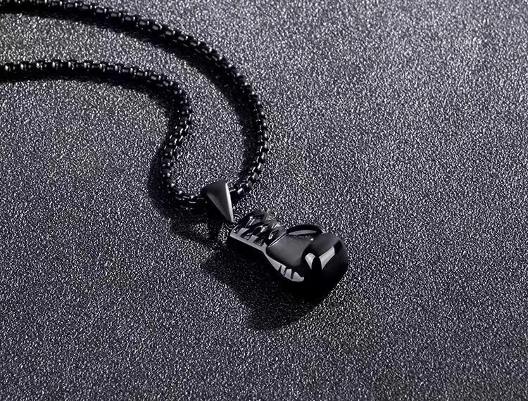 Poksikindad Ühevärvilised ripats Mood Meeste Sportlik Vaba aeg Ehted Hip Hop Kaelakee Tänavamustad Poksikindad Kaelakee