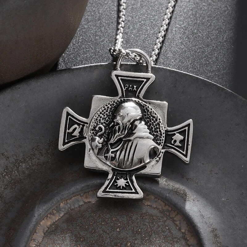 Šv. Benedikto Jėzaus kryžiaus karoliai nerūdijančio plieno San Benito rankogalių pakabukas vyrams Moterų amuletai krikščioniški papuošalai