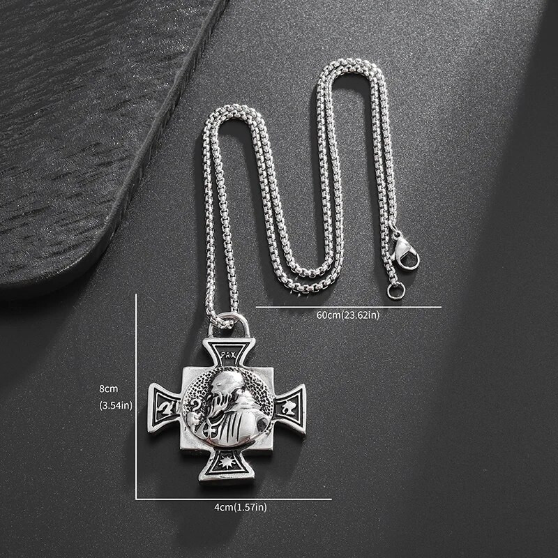 Šv. Benedikto Jėzaus kryžiaus karoliai nerūdijančio plieno San Benito rankogalių pakabukas vyrams Moterų amuletai krikščioniški papuošalai