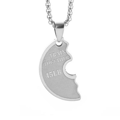 Meeste treeningkangiplaadist titaanist terasest ripats kaelakee, naiste spordivarustus, hantliplaadist paari kaelakee ehted