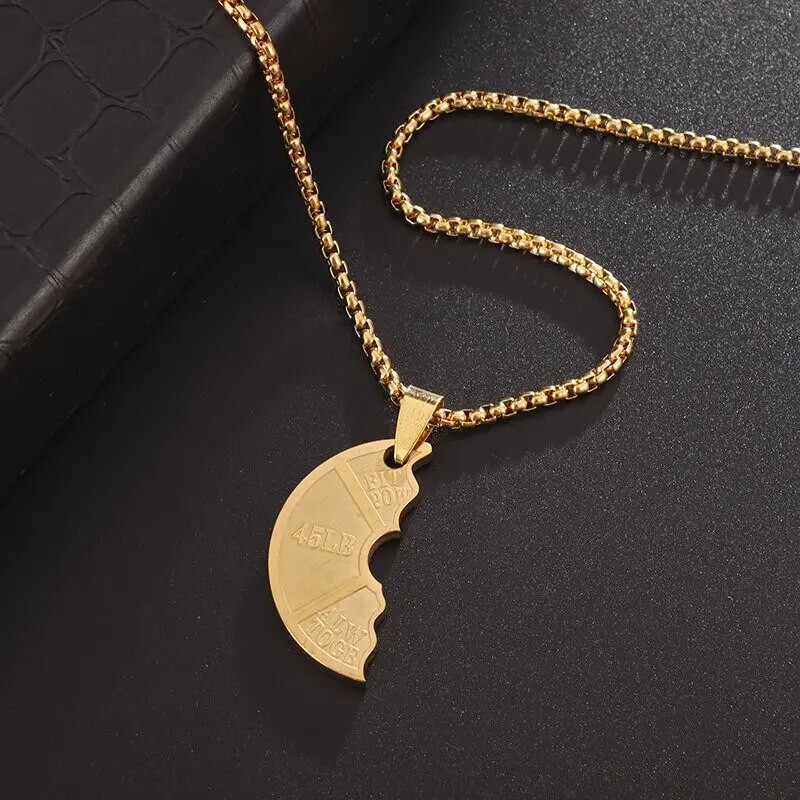 Meeste treeningkangiplaadist titaanist terasest ripats kaelakee, naiste spordivarustus, hantliplaadist paari kaelakee ehted