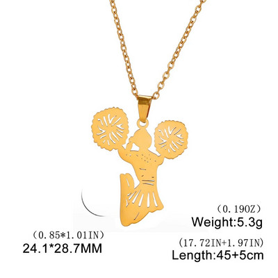 Cazador uus Cheer Leader ripatsikaelakee naistele tüdrukutele roostevabast terasest ehtest kett kaelakee 2023. aasta sünnipäevakingitus