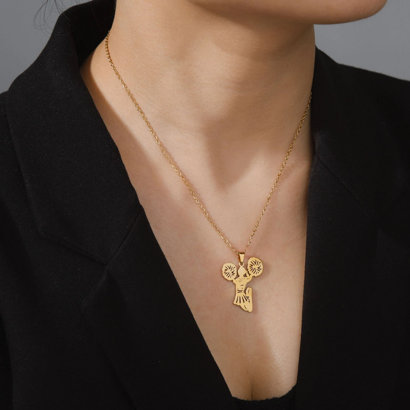 Cazador uus Cheer Leader ripatsikaelakee naistele tüdrukutele roostevabast terasest ehtest kett kaelakee 2023. aasta sünnipäevakingitus