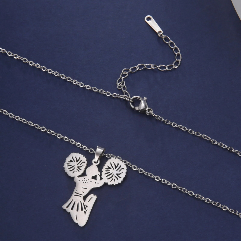 Cazador uus Cheer Leader ripatsikaelakee naistele tüdrukutele roostevabast terasest ehtest kett kaelakee 2023. aasta sünnipäevakingitus