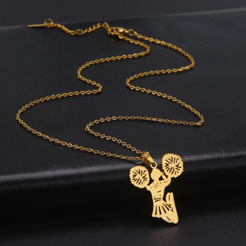 Cazador uus Cheer Leader ripatsikaelakee naistele tüdrukutele roostevabast terasest ehtest kett kaelakee 2023. aasta sünnipäevakingitus