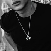 Vnoxi lihtsad blokeerivad ruudukujulised kolmnurksed ripatskaelakeed meestele, roostevabast terasest, moodsad trendikad geomeetrilised virnastavad tänavarõivad