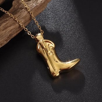 Моден дизайн Западни каубойски ботуши Висулка Златен цвят Дамски обувки Колие Дамски хип-хоп блясък Изящни бижута Подаръци