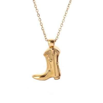 Moedisain Lääne kauboisaapad ripats kullavärvi naiste kingad kaelakee naistele hiphopi glamuuri peened ehted kingitused