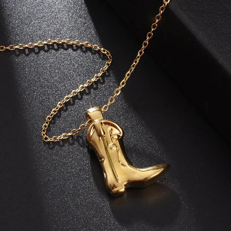 Moedisain Lääne kauboisaapad ripats kullavärvi naiste kingad kaelakee naistele hiphopi glamuuri peened ehted kingitused