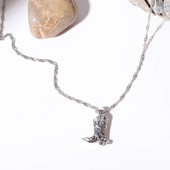 Hiphop retro vakarų kaubojų batai nerūdijančio plieno karoliai grandinės geometrinės apykaklės karoliai, skirti Cowgirl šaunioms papuošalų dovanoms