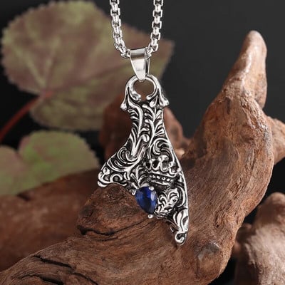 Retro panko gotikos stiliaus dominuojantis metalinis kaukolės kaklo pakabukas vyrams Šaunūs roko gatvės vakarėlio baikerių papuošalai