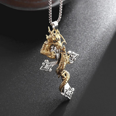 Retro panko gotikos stiliaus dominuojantis metalinis kaukolės kaklo pakabukas vyrams Šaunūs roko gatvės vakarėlio baikerių papuošalai