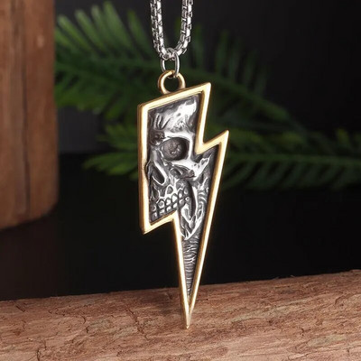 Retro panko gotikos stiliaus dominuojantis metalinis kaukolės kaklo pakabukas vyrams Šaunūs roko gatvės vakarėlio baikerių papuošalai