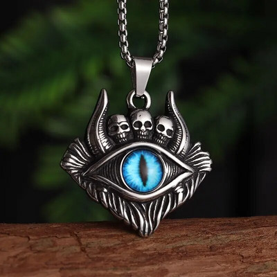 Retro panko gotikos stiliaus dominuojantis metalinis kaukolės kaklo pakabukas vyrams Šaunūs roko gatvės vakarėlio baikerių papuošalai