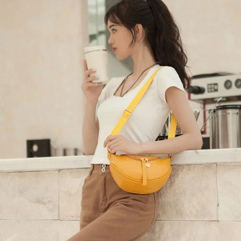 PU Δερμάτινες μονόχρωμες τσάντες στήθους μέσης χιαστί για γυναίκες 2023 Απλή μόδα τσάντα ώμου Messenger Γυναικείες τσάντες πορτοφόλια