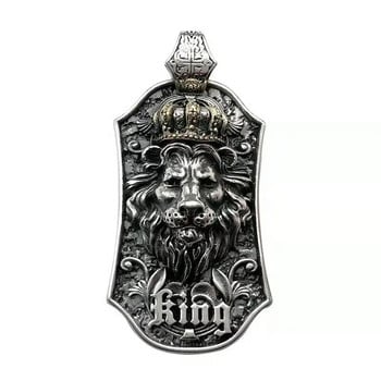 Ασημί Χρώμα Colorretro Personality Trend Punk Style Domineering Lion Pendant Κολιέ Punk Motorcyclist Party Jewelry