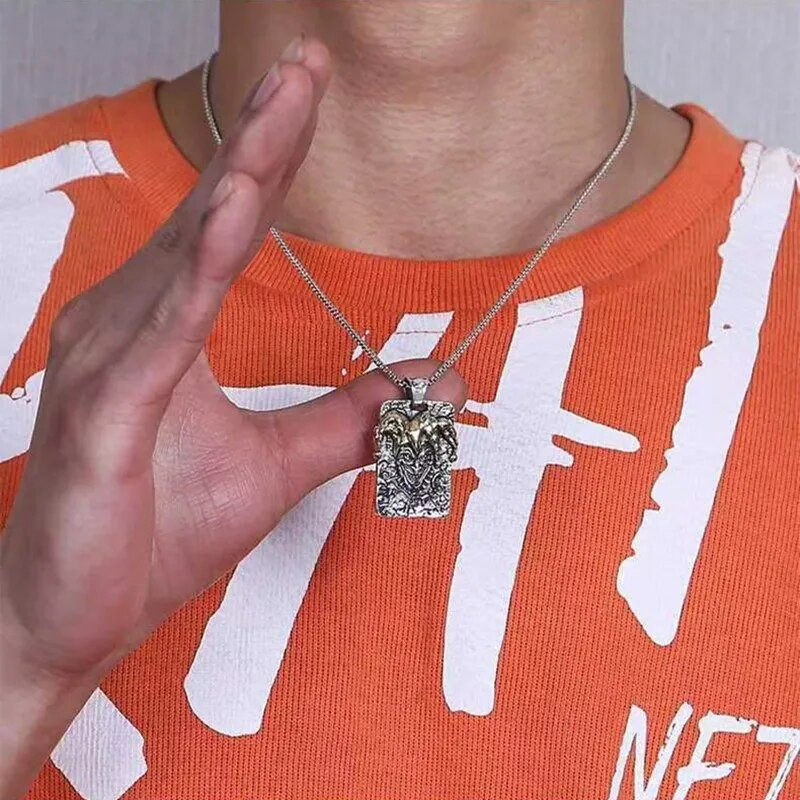 Pokkerikuninga klouni ripats hõbetatud Retro Circus klouni kaelakee isiksus Meeste trend Hip Hop Rock Räpp Ehted