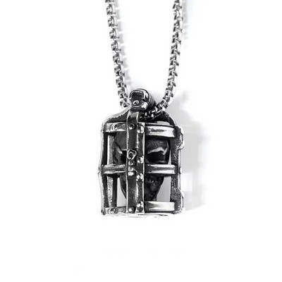 Vintage gooti puur pealuu kõrge kvaliteediga metallist ripats punk bike biker kaelakee meeste hip hop rock Halloween peo ehted kingitused