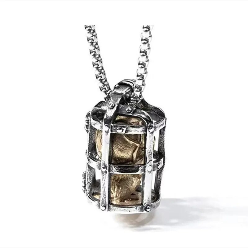 Vintage gooti puur pealuu kõrge kvaliteediga metallist ripats punk bike biker kaelakee meeste hip hop rock Halloween peo ehted kingitused