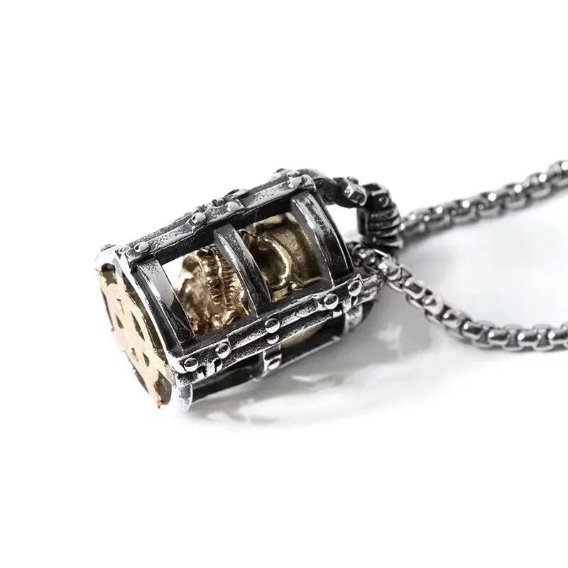 Vintage gooti puur pealuu kõrge kvaliteediga metallist ripats punk bike biker kaelakee meeste hip hop rock Halloween peo ehted kingitused