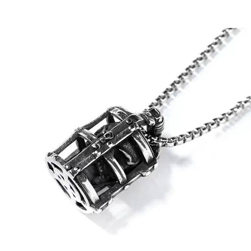 Vintage gooti puur pealuu kõrge kvaliteediga metallist ripats punk bike biker kaelakee meeste hip hop rock Halloween peo ehted kingitused