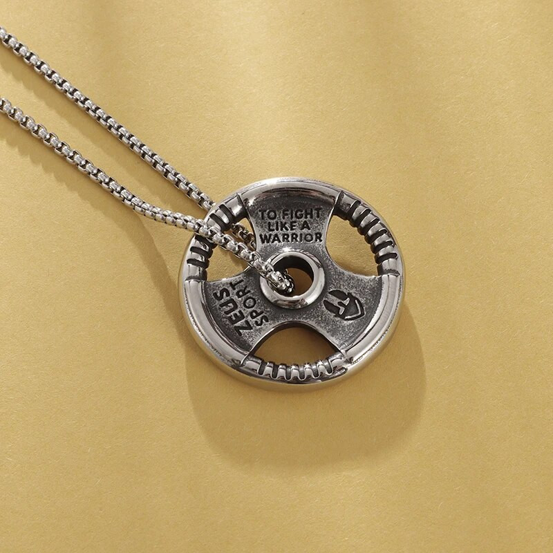 Sunkiosios atletikos lėkštės pakabukas, kūno rengybos įranga, štanga, hantelių karoliai, vyrų ir moterų sporto salės, sporto papuošalai, priedai