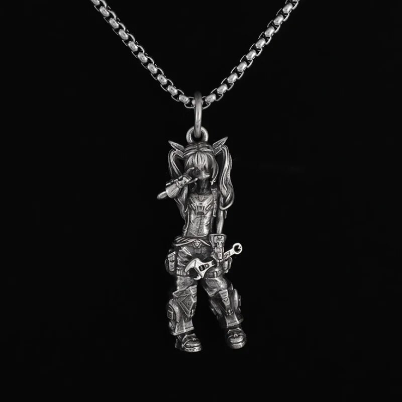 Mech mergaičių karoliai Šaunūs dviratininkų remonto deivės pakabukai vyrų pankų motociklų dviratininkų roko tendencijų papuošalai