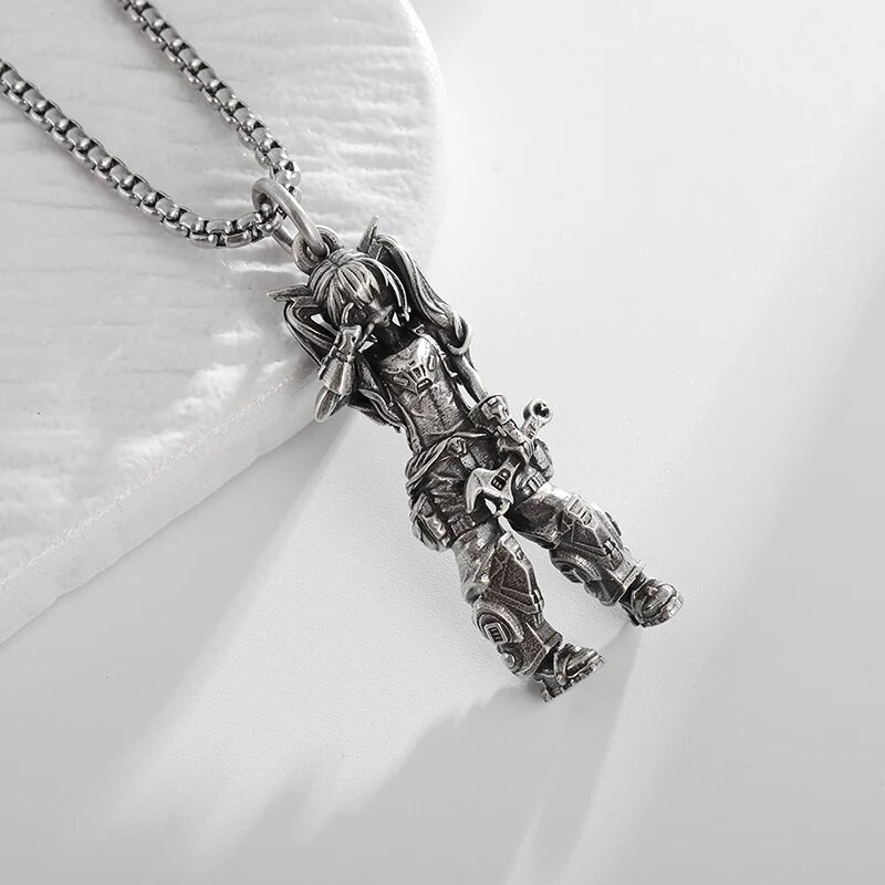 Mech mergaičių karoliai Šaunūs dviratininkų remonto deivės pakabukai vyrų pankų motociklų dviratininkų roko tendencijų papuošalai