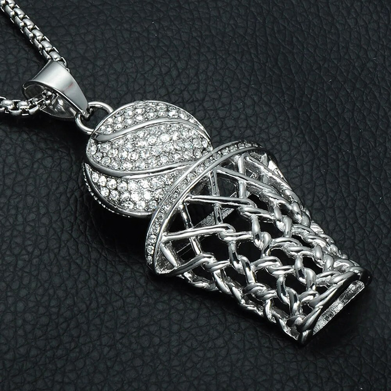 Madingi deimantais inkrustuoti krepšinio pakabukai