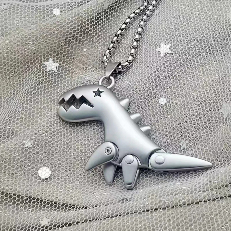 Väikese dinosauruse kaelakee paari retro trendikas hip-hopi džemprikett, üliõpilaste meeste ja naiste mitmekülgne ripats