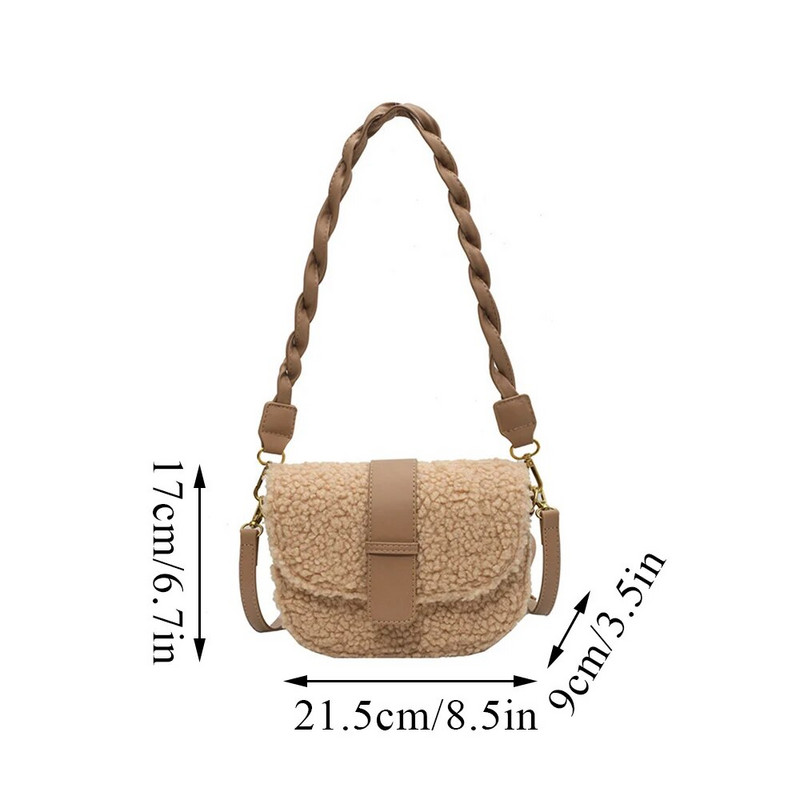 Γυναικείες τσάντες ώμου αρνίσιες μάλλινες τσάντες τσάντες με λουρί ώμου Τσάντες Messenger τσάντες για κορίτσια Y2K Χειμερινές μαλακές βελούδινες τσάντες μασχάλης